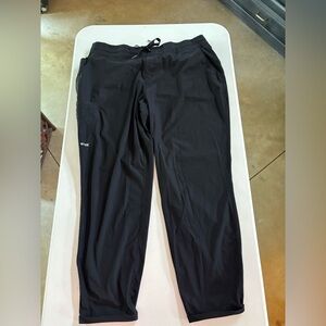 Grey's Anatomy Black Scrub Ankle Pants Elastic Waistband Rolled Cuff